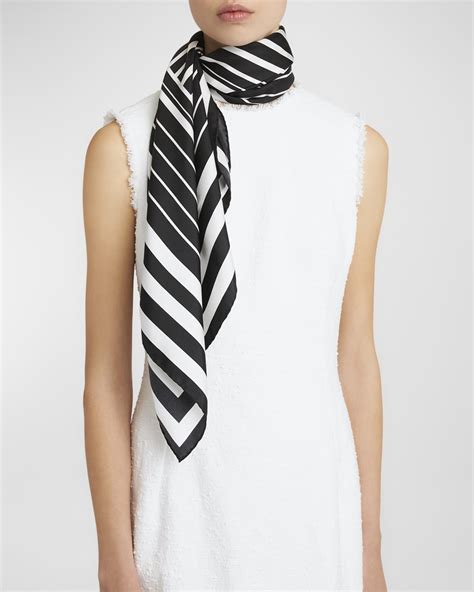 Dolce&Gabbana Striped Silk Twill Square Scarf.